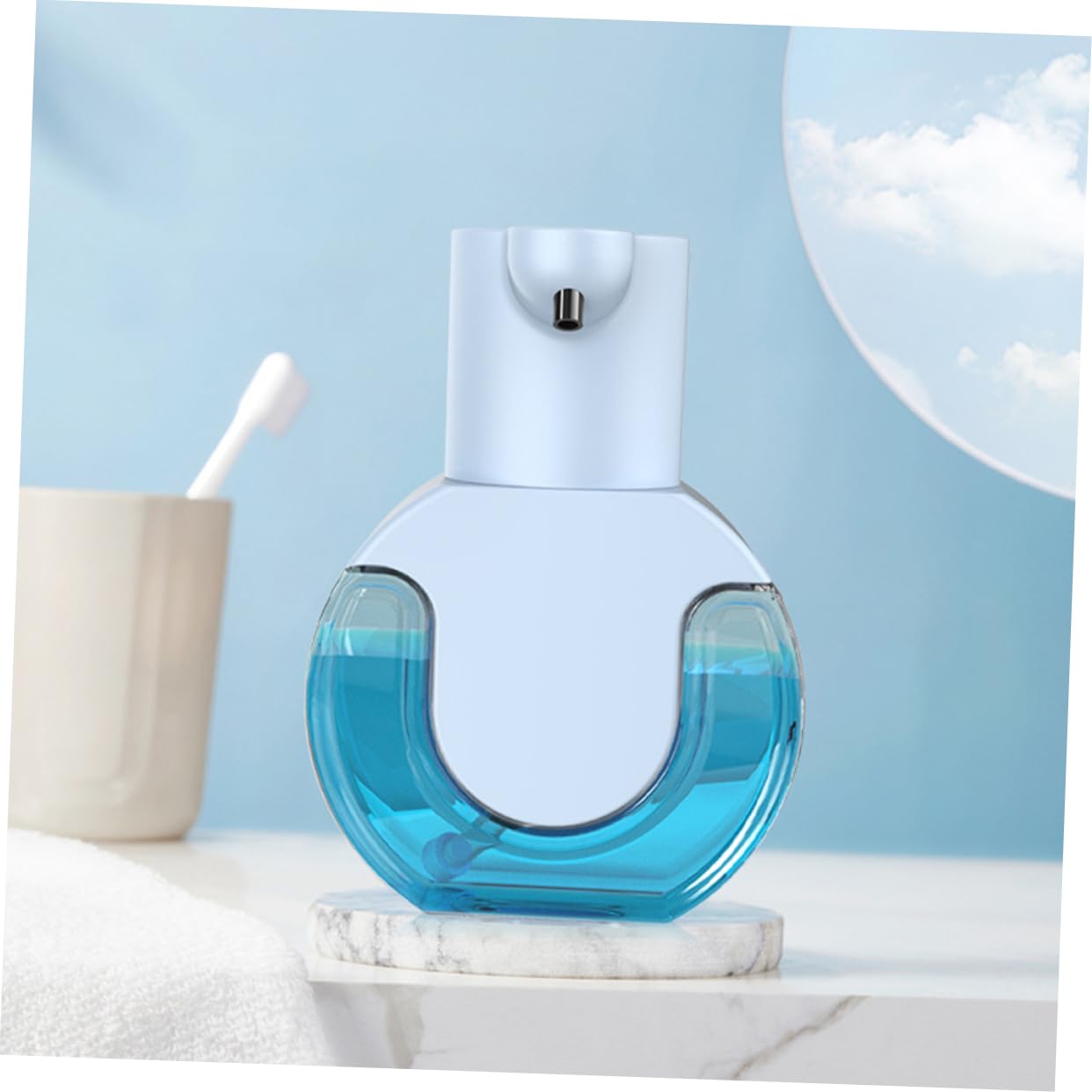 TOPPERFUN Automatischer Seifenspender mit Sensor Berührungslos 430ml Kapazität aus Robustem Abs Wiederaufladbar Wandmontierbar für Hygienische Badezimmerausstattung im Zuhause
