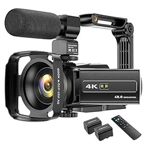 Cinerery 4K camcorder, videocamera, wifi 48MP, IR nachtzicht, vlogging-camera, 16 x digitale zoom, video-recorder met…