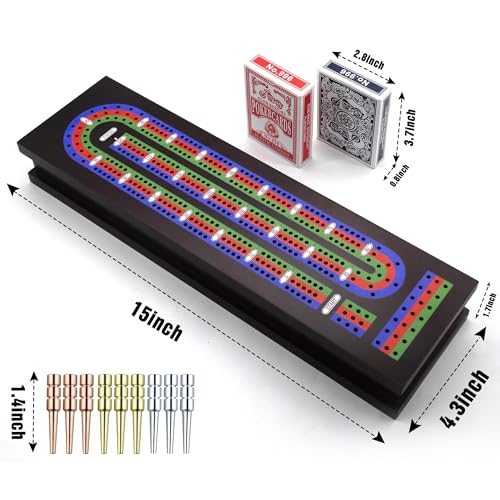 Juego de Mesa Cribbage de Madera con Tablero y Cartas miniatura 3