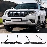 ホワイトライト グリルランプ 2018-2023年対応 ランドクルーザー プラド150系専用 LC150 J150 TRJ150 GDJ150 高輝度LEDバー 防水 雨天対応 強力透過力 前期 中期 後期対応 外装カスタムパーツ For Toyota Land Cruiser Prado 150 Fj150 (2018-2023ホワイト)