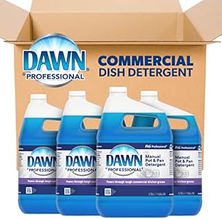 Dawn Professional Dishwashing Liquid Soap Detergent, Bulk Degreaser Removes Greasy Foods from Pots, Pans and Dishes in Commercial Restaurant Kitchens, Regular Scent, 1 Gallon (Pack of 4)