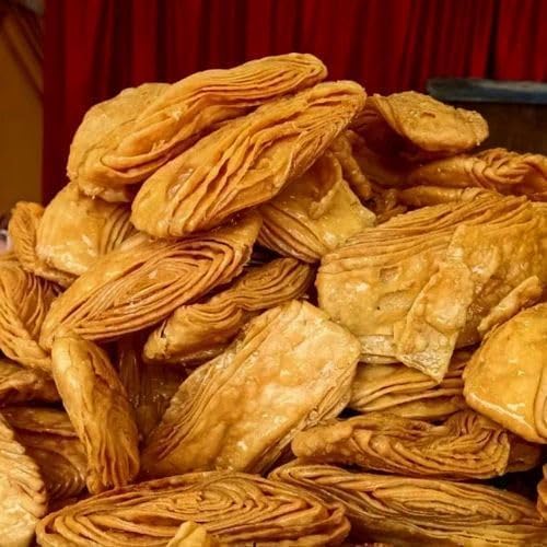 Image of Traditional Pheni Khaja (Feni) - Crispy Flaky Sweet | Jagannath Temple Maha Prasad Khaja | Puri Khaja - 250 Grams
