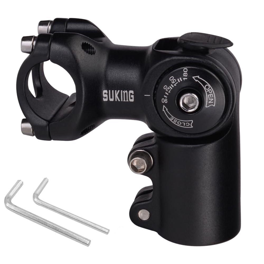 CYSKY Potence réglable de 0 à 90 degrés pour VTT - 31,8 cm - 60 mm - Réglable de 0 à 90 degrés - Pour VTT, vélo de route, BMX - Vélo de ville