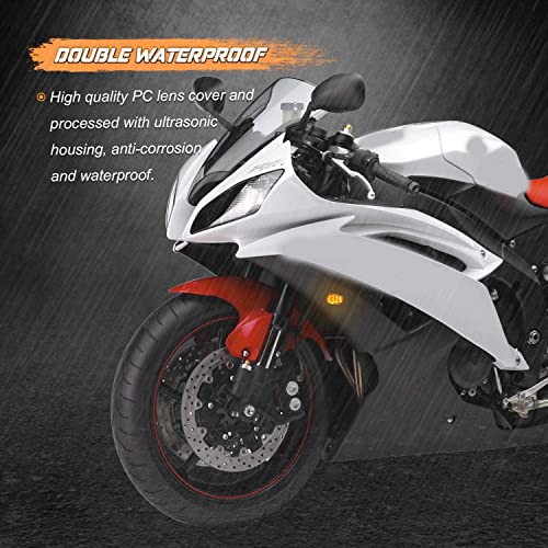 Image of TRP TRADERS Turn Signal LED Indicator Light Compatible for Yamaha R15, R15 V1, R15 V2, YZF R1, YZF R3, YZF R15 Honda Kawasaki Suzuki (Amber) - Pack of 2