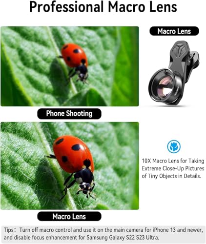 Image of Evil eye 10X Macro Phone Lens Kit for Smartphone with Universal Clip, Professional Macro Photography Lens for iPhone, Samsung and Most of Android Smartphone