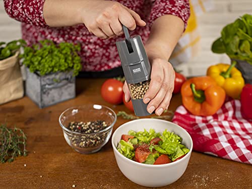KUHN RIKON Salzmühle & Pfeffermühle Ratchet Grinder, Gewürzmühle manuell, grau, verstellbares Keramikmahlwerk – Ansicht 3