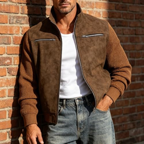 Chaqueta de gamuza sintética para hombre que protege del viento con comodidad 2