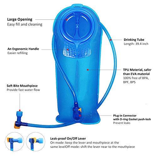 Image of Unigear Hydration Pack Backpack with 70 oz 2L Water Bladder for Running, Hiking, Cycling, Climbing, Camping, Biking