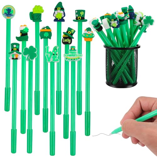 LOKIPA 30 pcs bolígrafos de gel negro St Patrick miniatura 1