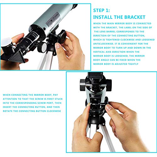 Telescopio refractor 70 mm 150X con trípode para principiantes miniatura 6