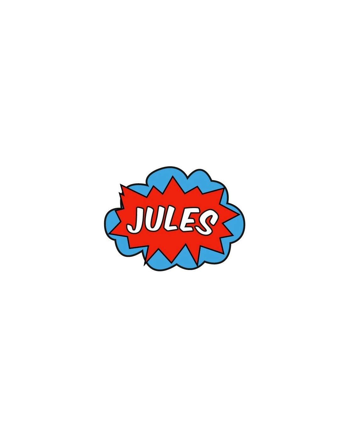 Sticker Prénom Comics BD Bleu 66x48 cm pour décoration de chambre
