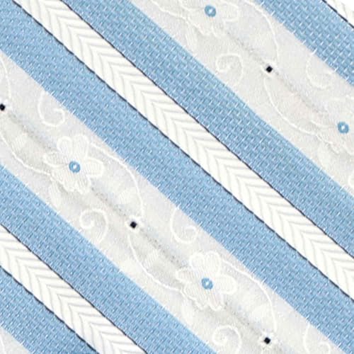 tiemart Boys' Sky Blue Anna Floral Stripe Clip-On Tie, 14" Length4