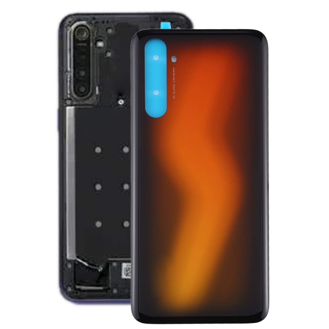 Batterie de couverture pour Oppo Realme 6 Pro vitre arrière or de rechange châssis