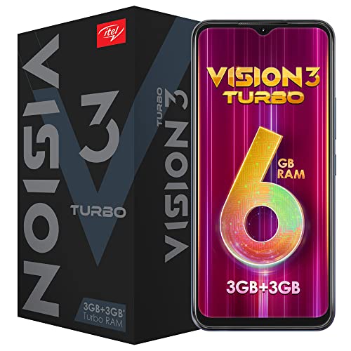 Image of itel Vision3 Turbo (6.6-inch HD+ IPS Waterdrop Display| 3GB RAM+3GB Turbo RAM and 64GB ROM Memory |18W Fast Charging | 5000mAh Battery |Fingerprint Sensor + Face Unlock) Deep Ocean Black