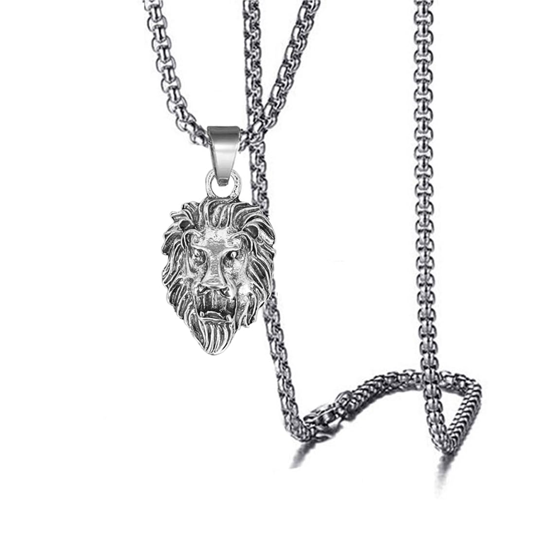 Lion Head Hip Hop Bikers Jewelry Silver Alloy,Metal Pendant Necklace Chain For Men And Women SPnL01-image-41