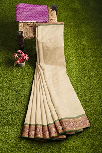 Image of Pothys Women's Sandal Butter Silk Saree With Blouse Piece (A2860 Sandal)