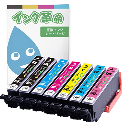 Amazon.co.jp: 【インク革命】 EPSON用 IC6CL80L 互換インク 6色