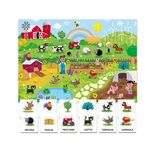 Clementoni - Sapientino Baby Worte auf dem Bauernhof - Lernspiel 1 Jahr (italienische Version), Spiele Montessori, Made… – Bild 5