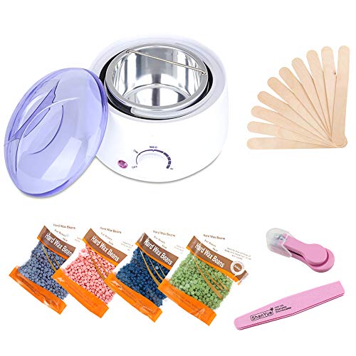 Waxing Kit for Women  Painless, Fun and Easy Home Hair Removal Waxing Kit for Fine & Coarse Hair - Eyebrow, Facial, Body, Bikini, Brazilian  Wax Warmer Kit, Wax Beads, Plus Free Nail Clipper & Filer