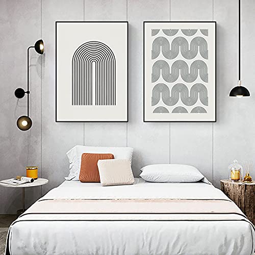 Décor de salon minimaliste lot de 2 affiches arcs-en-ciel pour habiller un mur vide sans effort