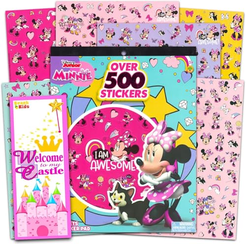 Disney Minnie Stickers Pad Set - Bundle with Over 500 Minnie Mouse Stickers for Kids Toddlers Children | Disney Party Favors and Decorations
