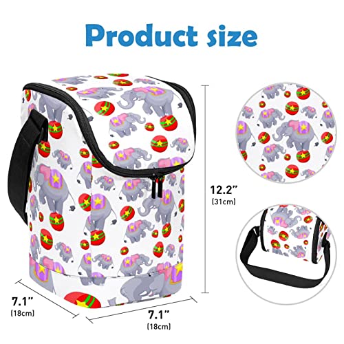Bolsa de almuerzo con bolas de elefantes compacta de gran capacidad térmica lavable 4