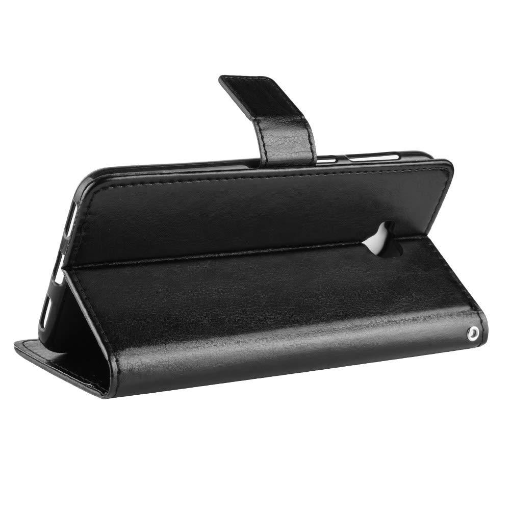 Kukoufey Cover per ASUS ZenFone 4 Selfie ZB553KL Custodia Protettiva,Custodia per ASUS ZenFone Live Plus X00LDA X00LDB ZD553KL Custodia Portafoglio in Pelle Flip Case Black