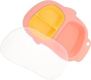 Toyvian Talheres Para Bebês Prato Infantil Pratos Para Bebês Talheres Para Crianças Tigela Para Bebês Desenhos Animados Prato Dividido Para Bebês Prato Para Crianças Pequenas