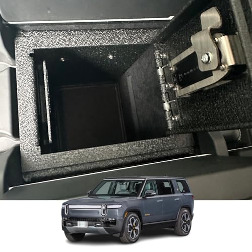 π 10 Best Auto Gun Safes For 2025 5 Center Console Safe Vault - KEREN Console Gun Safe Box Compatible with Rivian R1S 2021-2025 and Rivian R1T 2021-2025, Fingerprint Lock with Key