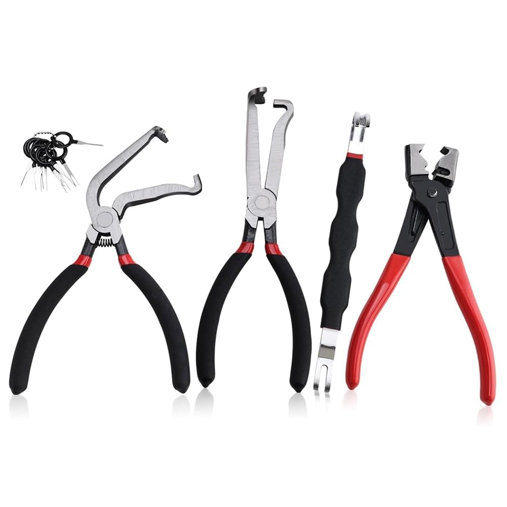 Aundhegrtt As Shown Electrical Disconnect Pliers 5 Pcs Car Electrical Connector Tool, Electrical Plug Disconnect Pliers& Safety Wire Plier