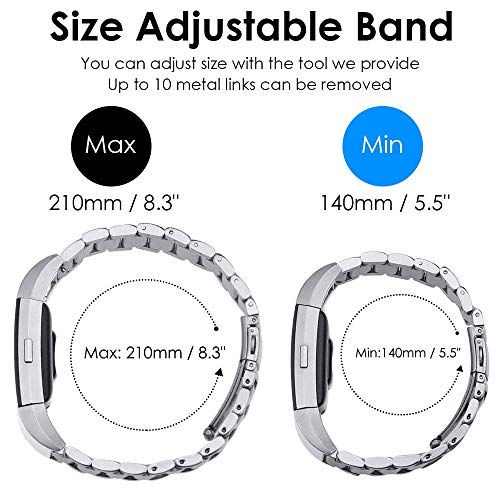 Compatibel Fitbit Charge 3 bandjes metaal, roestvrij stalen armband accessoire band vervanging armband armband voor… - Afbeelding 6