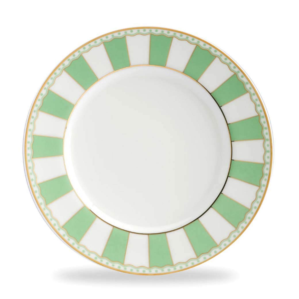 Noritake Japan – Carnival Cake Plate Gift, Service for 2 - Luxury Gold Tableware Dining and Kitchen Set – Carnival Apple Green - Cake Plate
