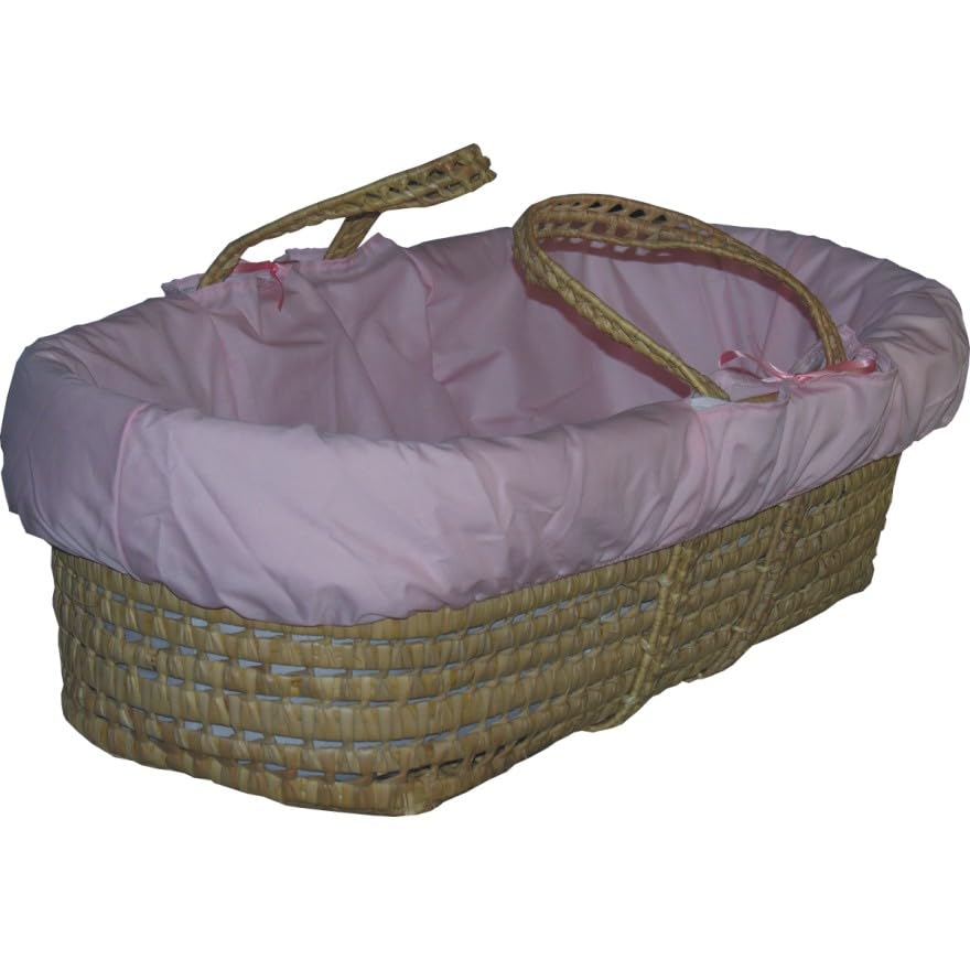 Jillyraff Plain Pink Replacement Moses Basket Body Dressing, Poly Cotton, Standard Size