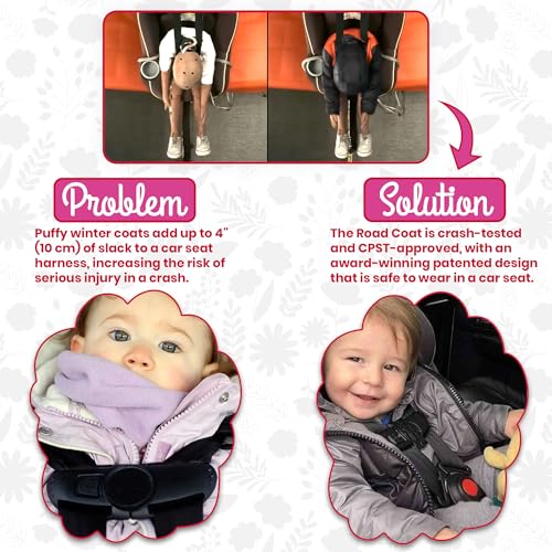 The Road Coat Vegan Allergy-Friendly | Car Seat Safe Jacket | Crash Tested | Unisex | Fast In & Out | 6 Months - 8 Years4
