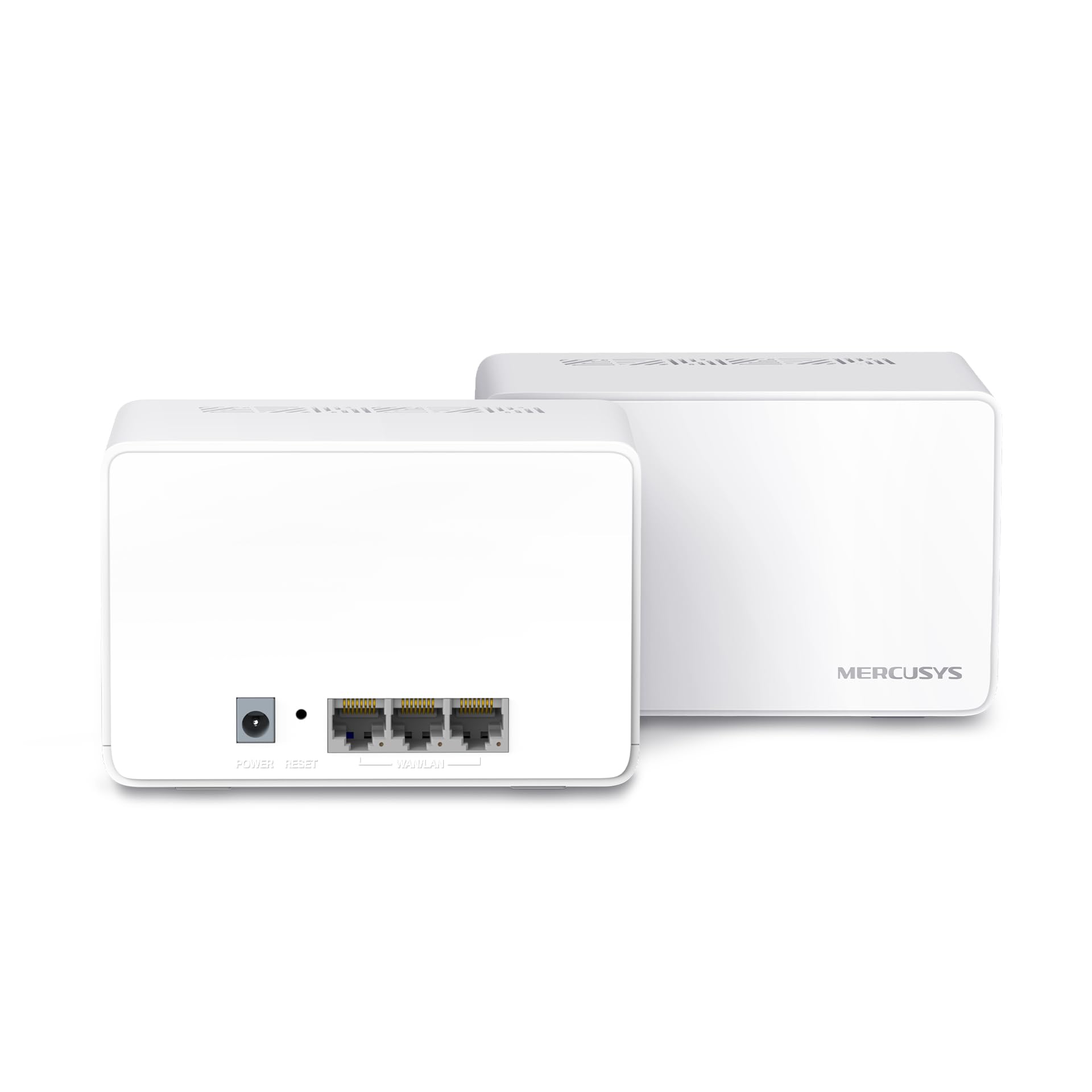 Mercusys Halo H3000X Mesh-WLAN-Set (2er-Pack), Wi-Fi 6 AX3000 Dualband-Router & Repeater, 3 × Gigabit-Anschlüsse pro Einheit, MU-MIMO, WPA3, Kindersicherung, empfohlen für Häuser mit 2–4 Schlafzimmern