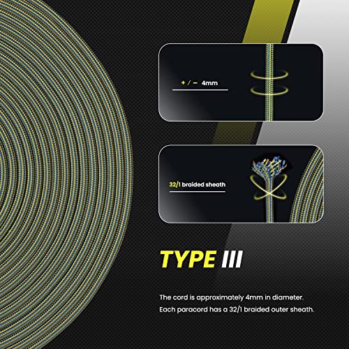 Abma Cord Paracord 620 lbs 4mm 9 Strands 100% Nylon 30M - King Tut, Stripes-king Tut, 30 Meters - Image 4