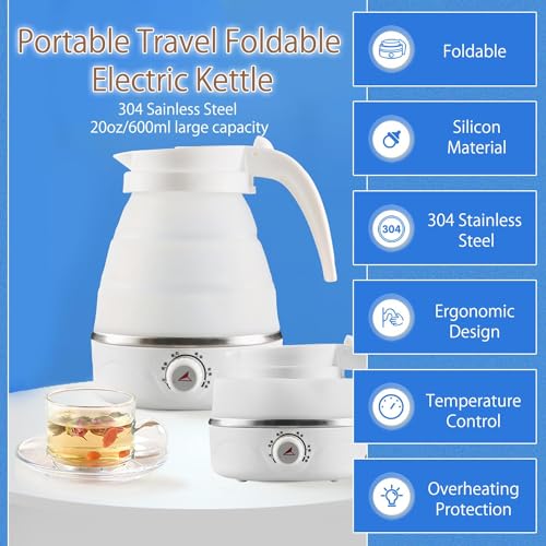 Tetera eléctrica plegable portátil 600ml morado miniatura 2