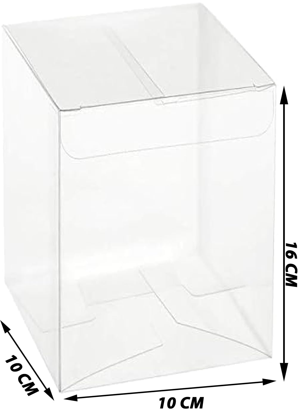 50 scatole bomboniere trasparenti pvc 10x10x16 cm