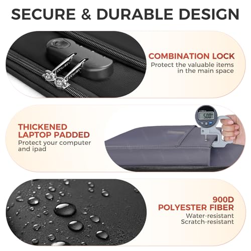 Ytonet Rolling Laptop Bag, Rolling Briefcase for Women with Lock, 17.3 Inch Laptop Bag with Wheels, Roller Bag with Insulated & Dry-wet Separation Pocket, Teacher Bag for Work Travel Business College4