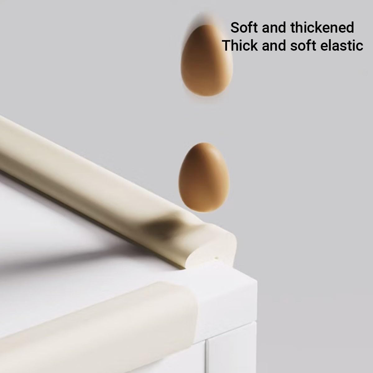 Ochronniki EdgeCorner, NBR Osłony narożników stołu Zabezpieczenie przed dziećmi Listwa zderzaka Wielokolorowa 400x1,5x3,5 cm(Beige)