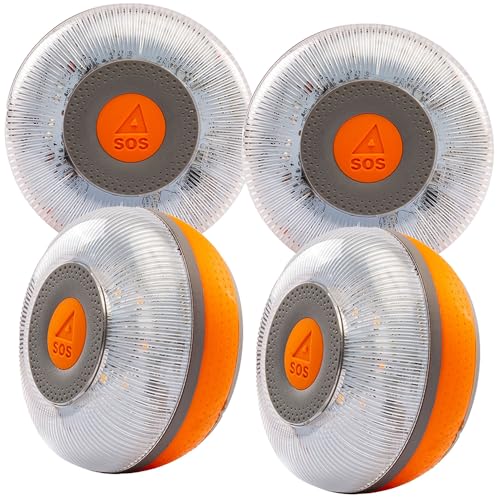 FlashLED SOS Luz de Emergencia V16 Conectada Obligatoria 2026 Homologada, Autorizada DGT, Tarjeta SIM y servicio hasta 2038, Base Imantada, Resistente Agua y Polvo IP54, Cobertura y Geolocalización x4
