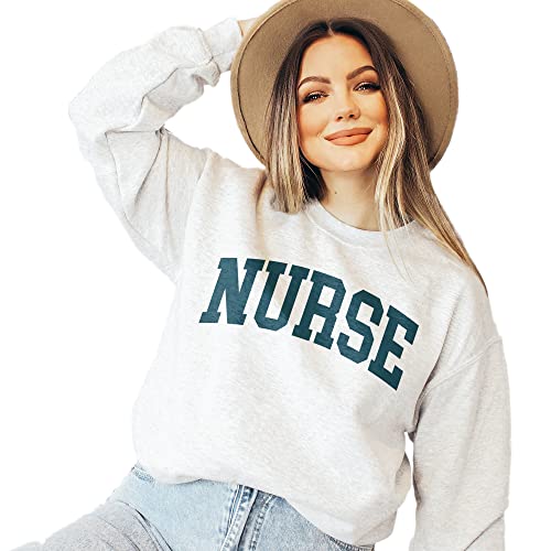 Nurse Sweatshirt, Registered Nurse, New Future Nurse Gift Idea, Nursing School Student Grad, RN LPN, Nurse Life, Comfy Unisex Crewneck Ash Grey3
