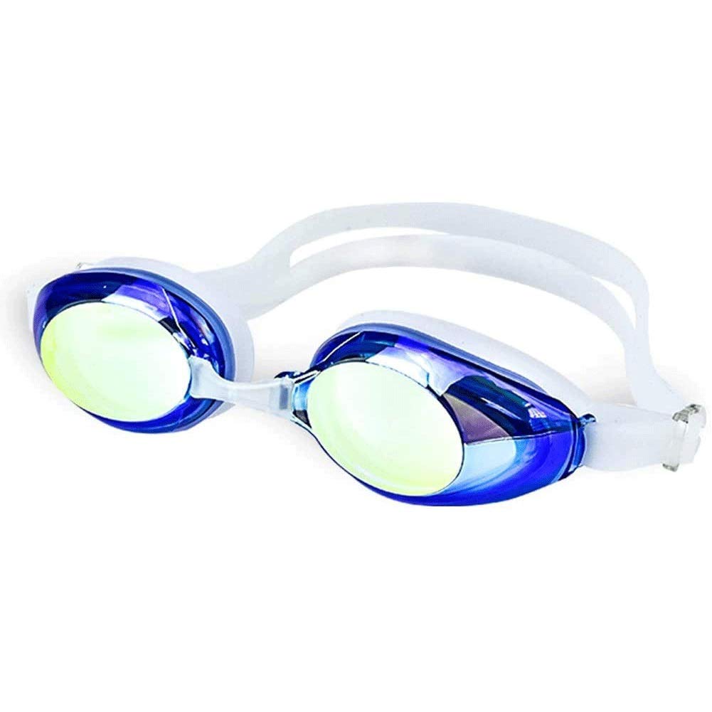 Schwimmbrille, Flachglas-Schwimmbrille, kein Auslaufen, Anti-Fog-UV-Schutz, HD-Anti-Fog-Brille, Schwimmbrille für Erwachsene, geeignet für Erwachsene, Männer, Frauen, Kinder, Kinder, 6 Farben (D)
