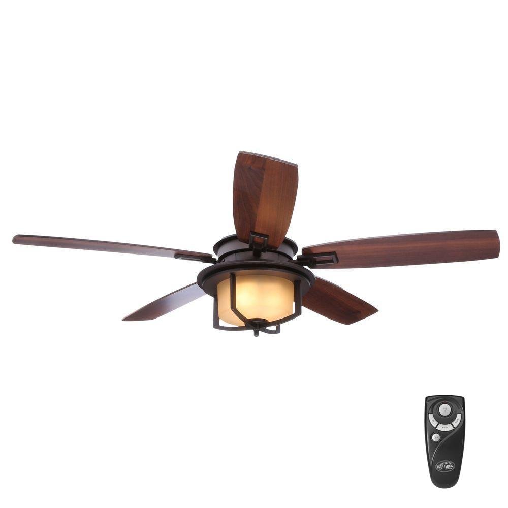 Devereaux II 52 in. Indoor Oil-Rubbed Bronze Ceiling Fan with Light Kit and Remote Control