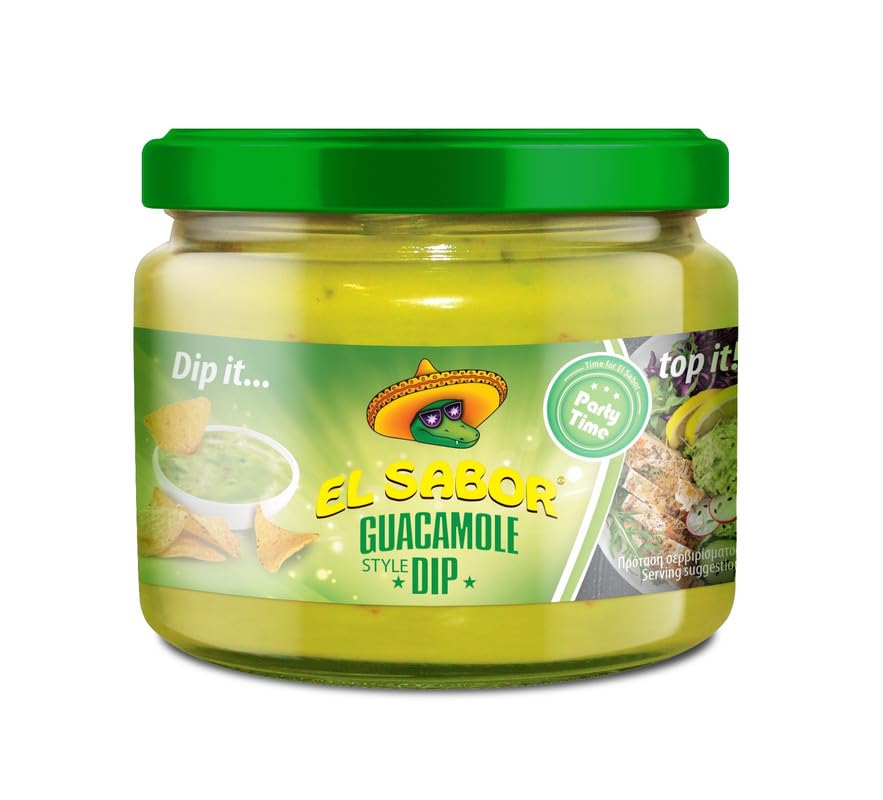 El Sabor Guacamole Style Dip 300g | Creamy Avocado-Flavoured Dip | Perfect with Nachos, Tacos, Sandwiches & Wraps | Ready to Eat | Party Time Favourite
