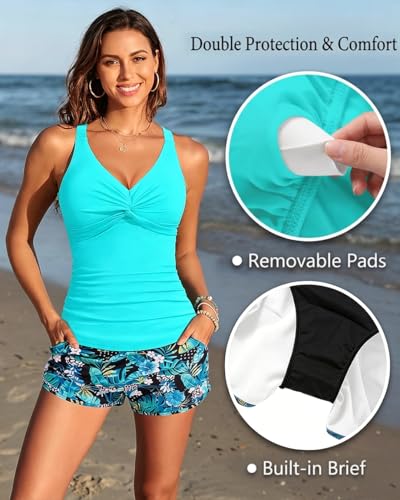 Image of Talisea Womens Tankini Bathing Suits with Skirt Two Piece Tummy Control Swimsuits Ladies Swimwear