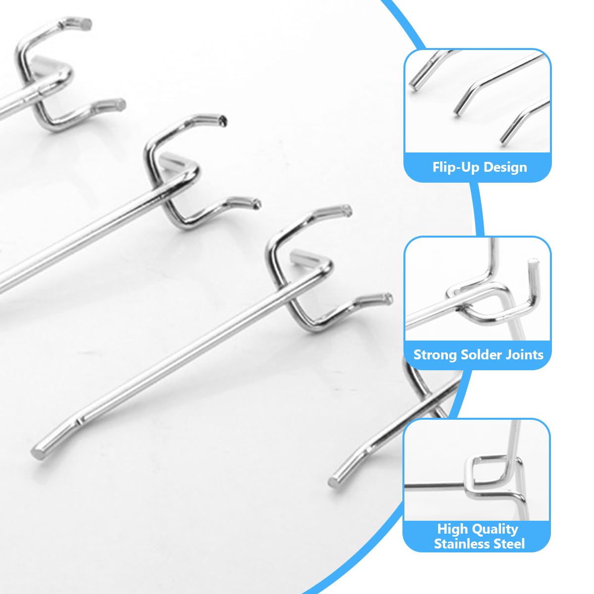 Ganci Per Pannello Forato - 50 Pezzi, Metallo Zincato, Lunghezze 5 Cm E 10 Cm - Foto 10