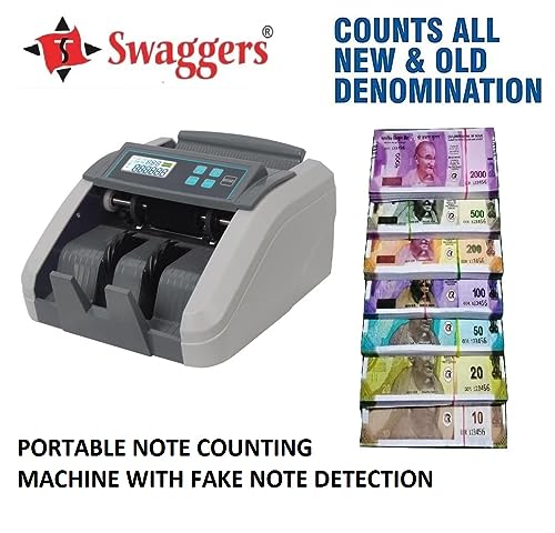 Image of swaggers Heavy Duty Note /Money /Cash Counting Machine with MG,UV,IR Fake Note Detection,Updated with All New and Old Notes 10,20,50,100,200,500,2000 (100% Accuracy) 1 Year Warranty
