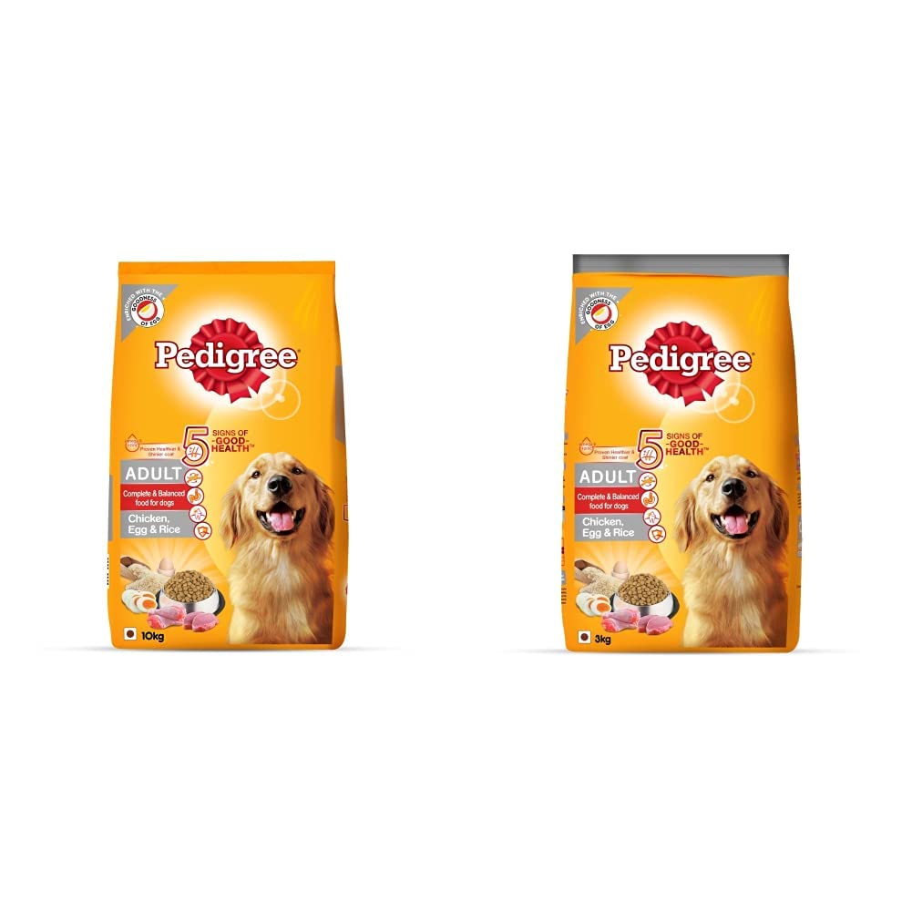 Pedigree Adult Dry Dog Food, (High Protein Variant) Chicken Egg and Rice, 10kg Pack & Pedigree Adult Dry Dog Food, (High Protein Variant), Chicken Egg and Rice, 3kg Pack (B08218B2WR) Amazon Price History, Amazon Price Tracker