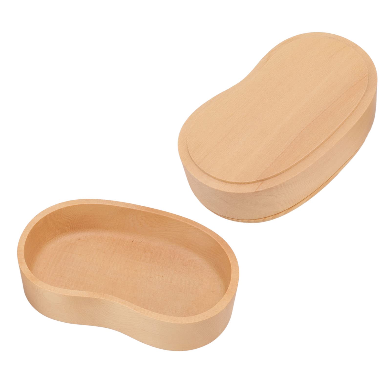 Boîte à, boîte à déjeuner japonaise en bois à double étage, récipient alimentaire avec cloison amovible pour l'école et le bureau